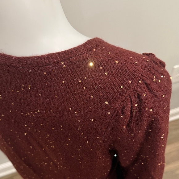 LOFT XS Women's Burgundy Sweater - Picture 8 of 10